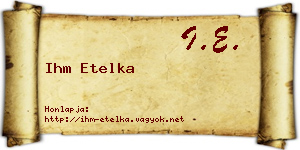 Ihm Etelka névjegykártya